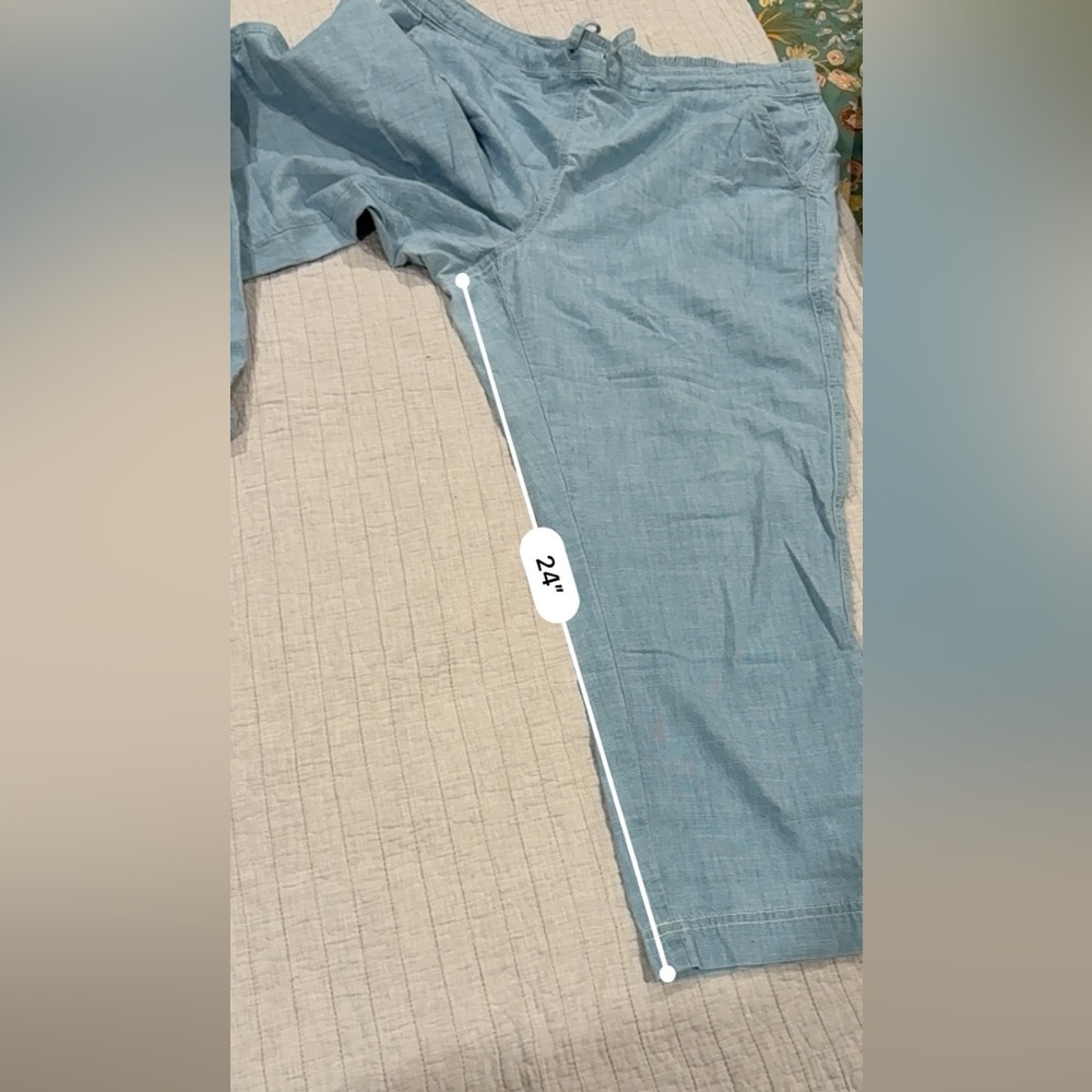 J.Crew Chambray Tie-Waist Denim Crop Pants - Picture 8 of 8